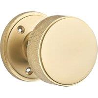 Kensington Knurled Mortice Door Knob - Brushed Brass