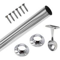 Chrome Rail Kit with Fittings - 4ft x 19mm