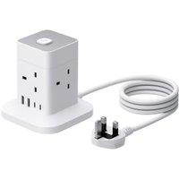 TCP 4 Socket Cube White Extension Lead with USB - 1.8m