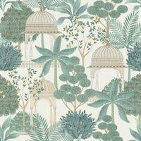 Esselle Home Exotic Pavilion Parchment/Green Wallpaper