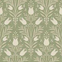Esselle Home Heritage Tulip Spring Green Wallpaper