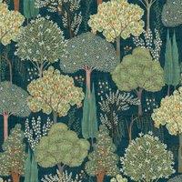Esselle Home Persian Oasis Navy/Green Wallpaper
