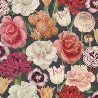 RHS Blooming Bouquet Black Wallpaper