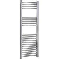 Kudox Chrome Straight Single Panel Vertical Towel Radiator - 1200 x 400mm