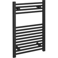Kudox Black Straight Single Panel Vertical Towel Radiator - 750 x 500mm
