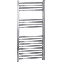 Kudox Chrome Straight Single Panel Vertical Towel Radiator - 1000 x 600mm