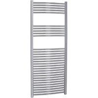 Kudox Chrome Curved Single Panel Vertical Towel Radiator - 1600 x 600mm