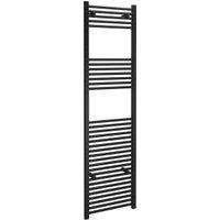 Kudox Black Straight Single Panel Vertical Towel Radiator - 1800 x 500mm