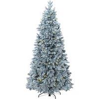 Charles Bentley Luxury 6ft Pre-Lit Faux Hinged Snowy Christmas Tree