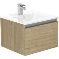 Newland Natural Oak Basin Unit Single Drawer Suspended - 500mm