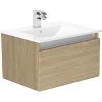Newland Natural Oak Basin Unit Single Drawer Suspended - 600mm