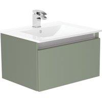 Newland Sage Green Basin Unit Single Drawer Suspended - 600mm