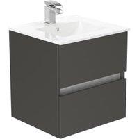 Newland Midnight Mist Basin Suspended Double Drawer Unit - 500mm