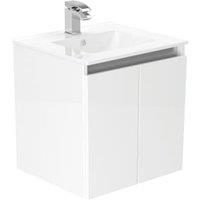 Newland White Basin Suspended Double Door Unit - 500mm