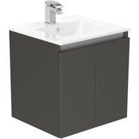 Newland Midnight Mist Basin Suspended Double Door Unit - 500mm