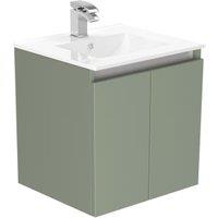 Newland Sage Green Basin Suspended Double Door Unit - 500mm