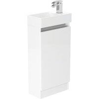 Newland White Basin Cloakroom Unit - 400mm