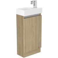 Newland Natural Oak Basin Cloakroom Unit - 400mm