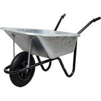 Walsall Barrow in a Box Professional Galvanised Wheelbarrow with Pneumatic Wheel - 120L