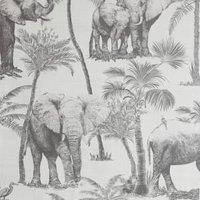 Arthouse Safari Elephant Charcoal Wallpaper - 10.05m x 53cm