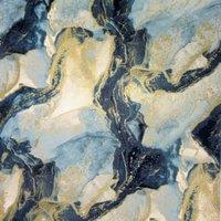 Arthouse Abstract Marble Teal/Gold Wallpaper - 10.05m x 53cm