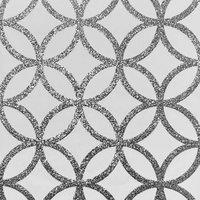 Arthouse Sequin Geo White/Silver Wallpaper - 6m x 53cm