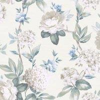 Arthouse Keeka Floral Blue Cream Wallpaper - 10.05m x 53cm