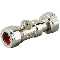 Primaflow Nickel Finsh Straight Service Valve - 15mm