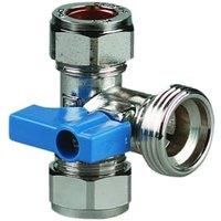 Primaflow Washing Machine Tee Valve - 3/4" X 15mm