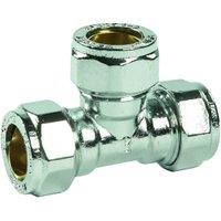 Primaflow Chrome Plated Compression Equal Tee - 15mm