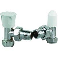 Primaflow Chrome Angled Thermostatic Radiator Valves 15mm - Pack of 2