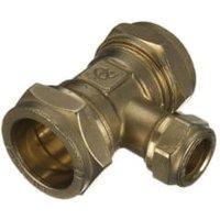 Primaflow Brass Compression Reducing Tee - 22 x 15 x 15mm