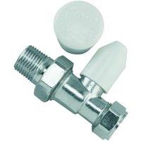 Primaflow White Straight Radiator Valve - 15mm