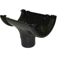 FloPlast 112mm Black Half Round Gutter Running Outlet