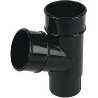 FloPlast 68mm Black Round Downpipe Branch - 67.5