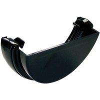 FloPlast 112mm Black Half Round Gutter External Stop End