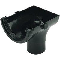 FloPlast 112mm Black Half Round Gutter Stop End Outlet