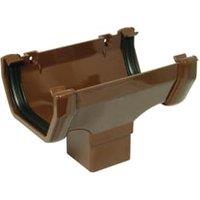 FloPlast 114mm Brown Half Square Line Gutter Running Outlet