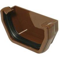 FloPlast 114mm Brown Square Line Gutter External Stop End