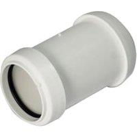 FloPlast WP08W White Push-Fit Waste Straight Coupler - 40mm