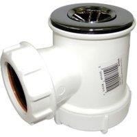 Floplast TH43 White & Chrome Shower Trap With Grid - 40mm