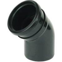 FloPlast 110mm Black Soil Pipe Bend Socket/Spigot - 135