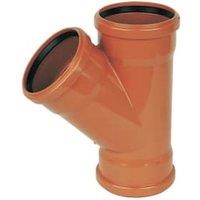 FloPlast 110mm Terracotta Underground Drainage Equal Junction Triple Socket - 45