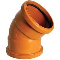 FloPlast 110mm Terracotta Underground Drainage Bend Double Socket - 45