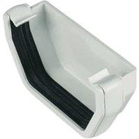 FloPlast 114mm White Square Line Gutter External Stop End