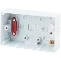 Wickes White 2 Gang Pattress Box for Cooker Control Units - 47mm