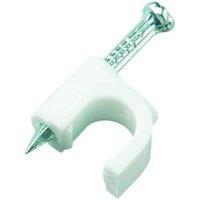 Deta White Round Cable Clips - 7-10mm - Pack of 100