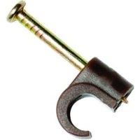 Deta Brown Round Cable Clips - 7-10mm - Pack of 100
