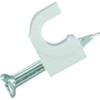 Deta White Round Cable Clips - 5-7mm - Pack of 50