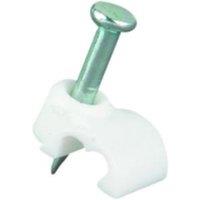 Wickes Bell Wire White Cable Clips - 4mm - Pack of 50